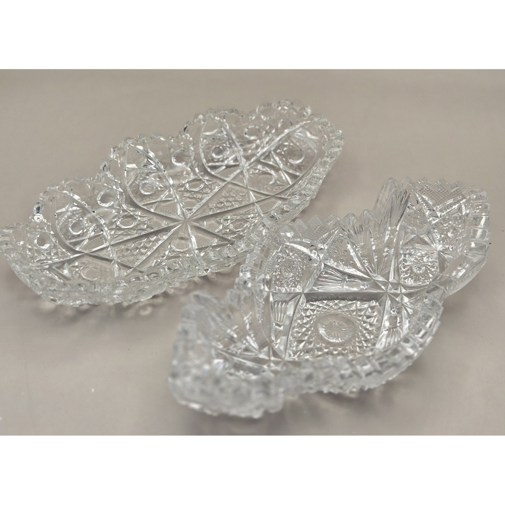 Vintage Serving Dishes Clear Cut Crystal Featuring Star Of David & Pinwheel B#27 - Picture 15 of 15